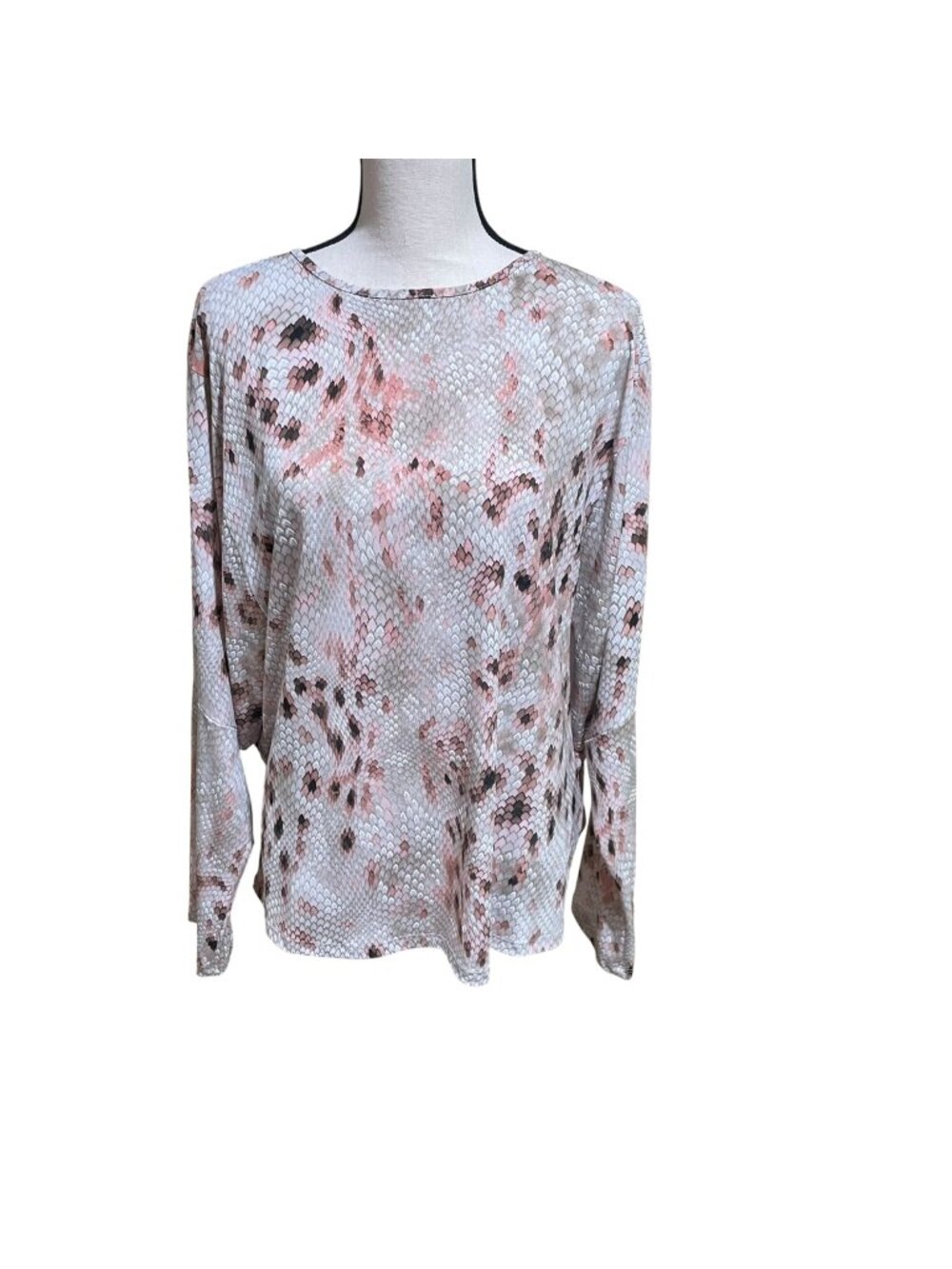 Clara sun woo tan knot front blouse snake skin animal print